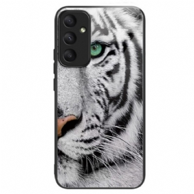 Case Hoesje Samsung Galaxy A55 5g Telefoonhoesje Wit Tijger Gehard Glas