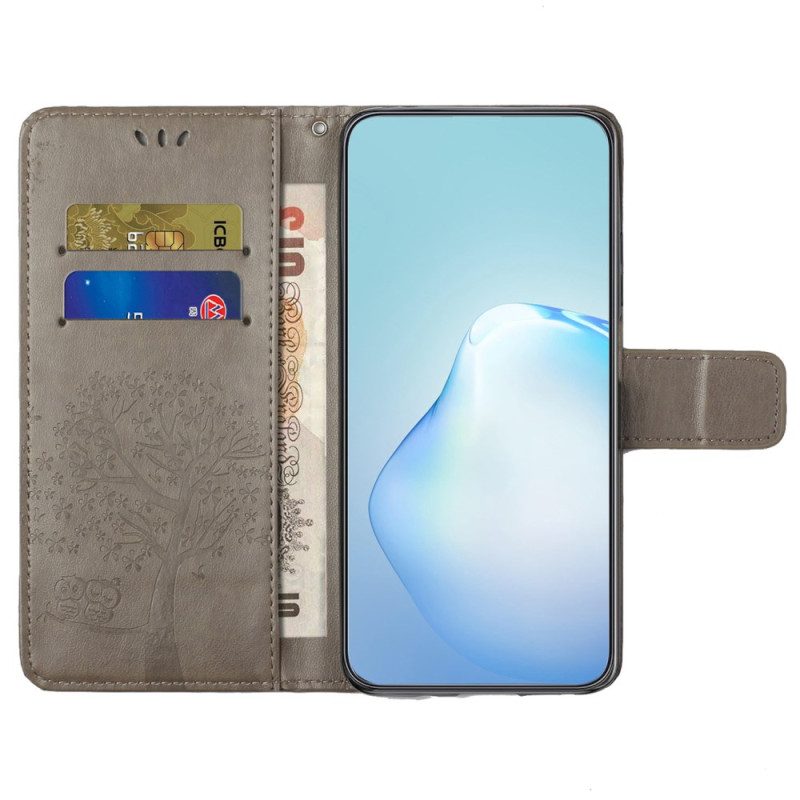 Flip Case Leren Samsung Galaxy A55 5g Uil En Koordboom