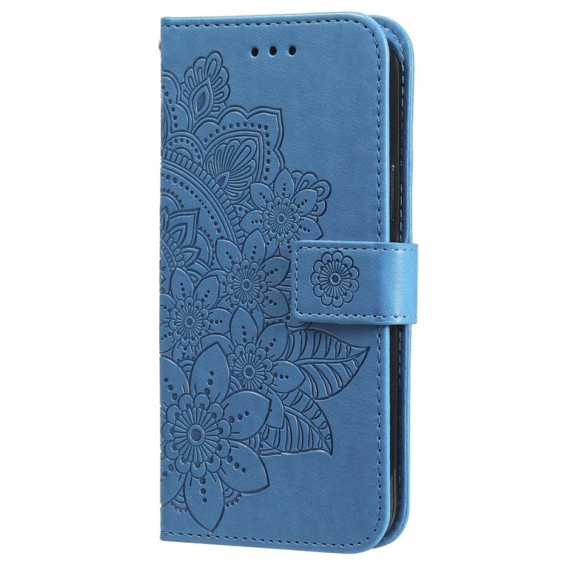 Folio-hoesje Samsung Galaxy A55 5g Telefoonhoesje Bloemenmandala Met Bandje