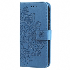 Folio-hoesje Samsung Galaxy A55 5g Telefoonhoesje Bloemenmandala Met Bandje