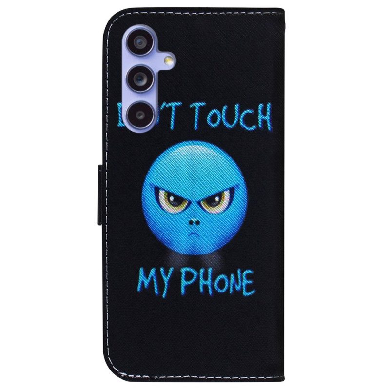 Folio-hoesje Samsung Galaxy A55 5g Telefoonhoesje Emoji-telefoon Raak Mijn Telefoon Niet Aan