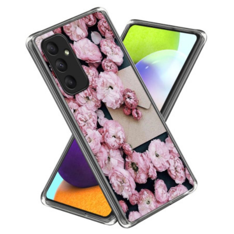 Hoesje Samsung Galaxy A55 5g Roze Bloemen