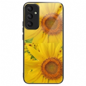 Hoesje Samsung Galaxy A55 5g Zonnebloemen Van Gehard Glas