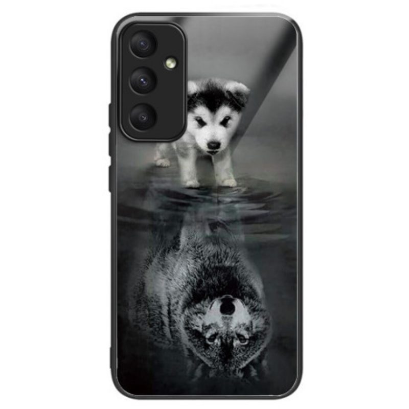 Hoesje Voor Samsung Galaxy A55 5g Puppy Dream Gehard Glas