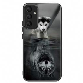 Hoesje Voor Samsung Galaxy A55 5g Puppy Dream Gehard Glas