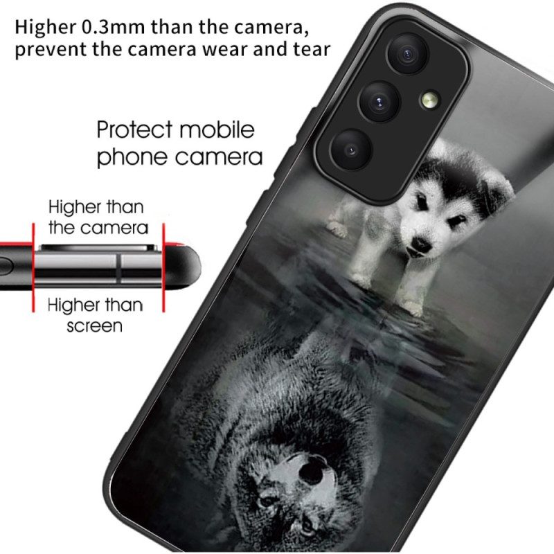 Hoesje Voor Samsung Galaxy A55 5g Puppy Dream Gehard Glas