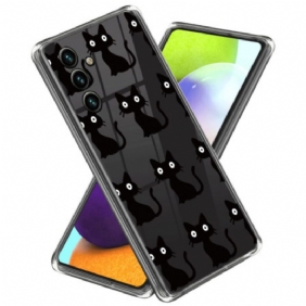 Hoesje Voor Samsung Galaxy A55 5g Zwarte Katten