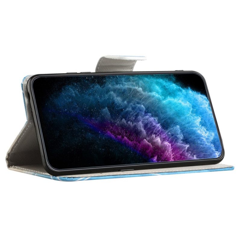 Leren Hoesje Samsung Galaxy A55 5g Blijf Lachen En Schitteren Bescherming Hoesje