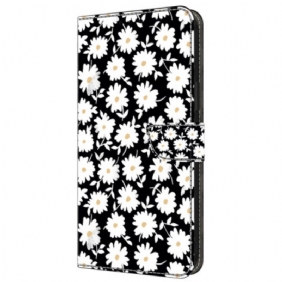 Leren Hoesje Samsung Galaxy A55 5g Bloemen