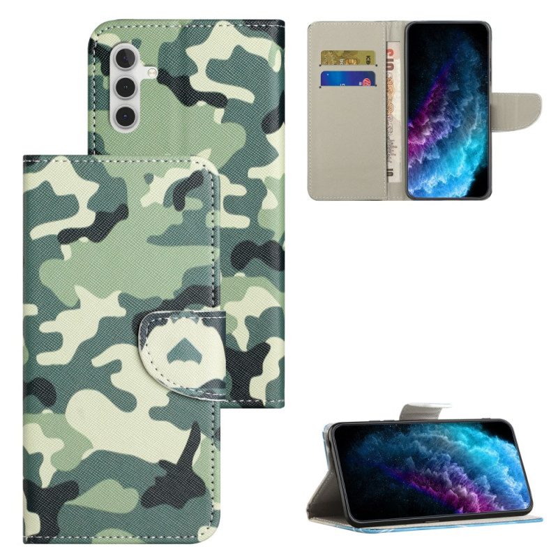 Leren Hoesje Samsung Galaxy A55 5g Camouflage Bescherming Hoesje