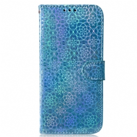 Leren Hoesje Samsung Galaxy A55 5g Disco-stijl Met Bandjes Bescherming Hoesje