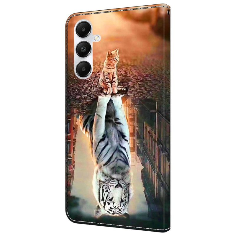 Leren Hoesje Samsung Galaxy A55 5g Kittendroom Bescherming Hoesje