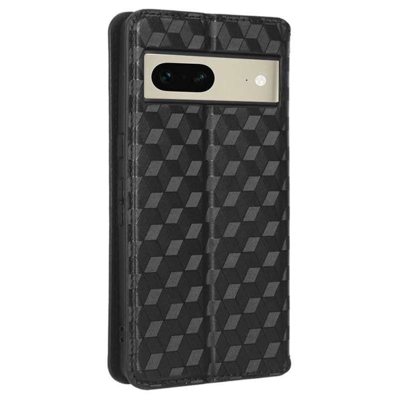 Bescherming Hoesje voor Google Pixel 7 Folio-hoesje 3d Kubussen