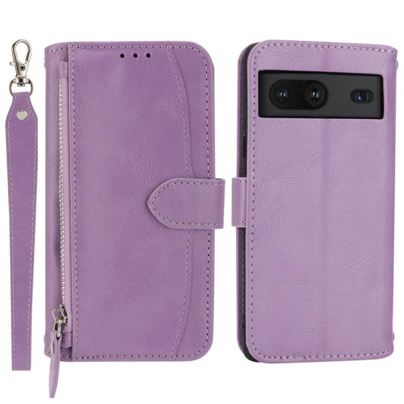 Folio-hoesje voor Google Pixel 7 Portemonnee Portemonnee Met Lanyard En Schouderriem