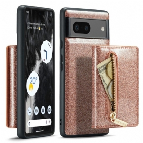 Hoesje voor Google Pixel 7 Glitter Afneembare Kaarthouder