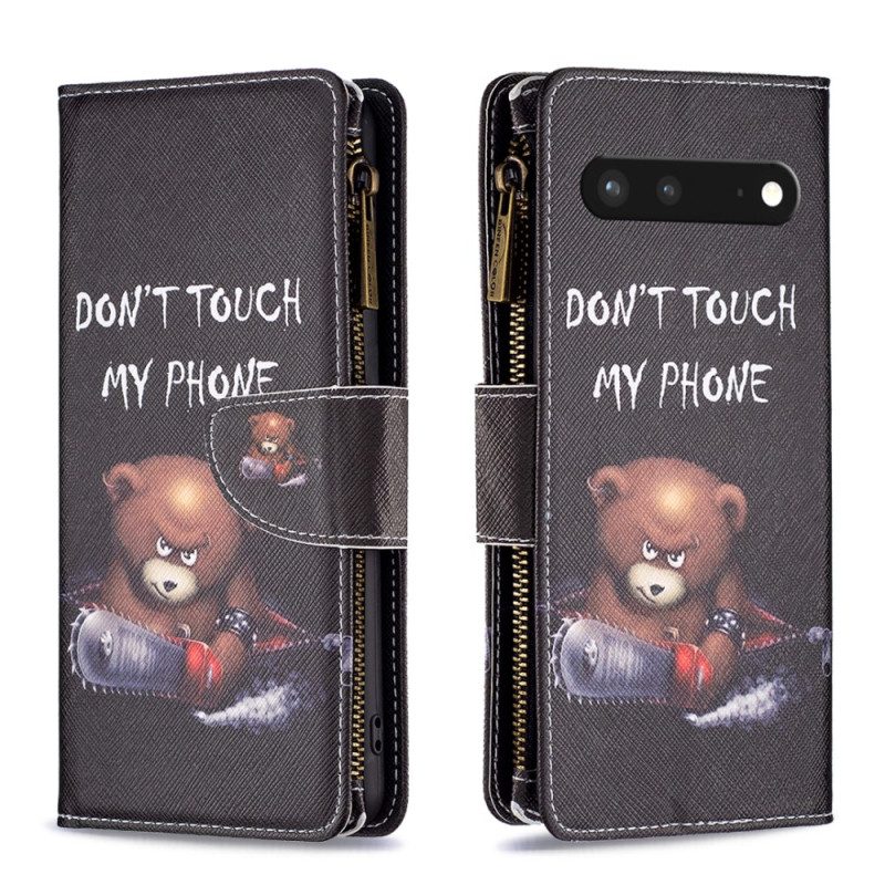 Leren Hoesje voor Google Pixel 7 Portemonnee Leren Dangerous Bear-portemonnee