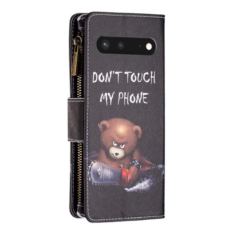 Leren Hoesje voor Google Pixel 7 Portemonnee Leren Dangerous Bear-portemonnee