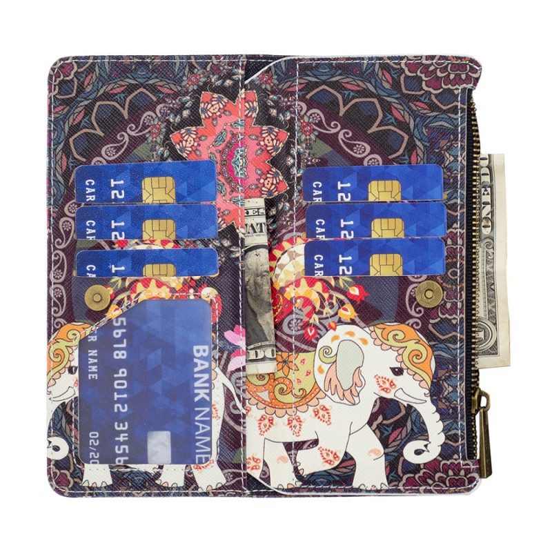 Leren Hoesje voor Google Pixel 7 Portemonnee Leren Olifant Portemonnee