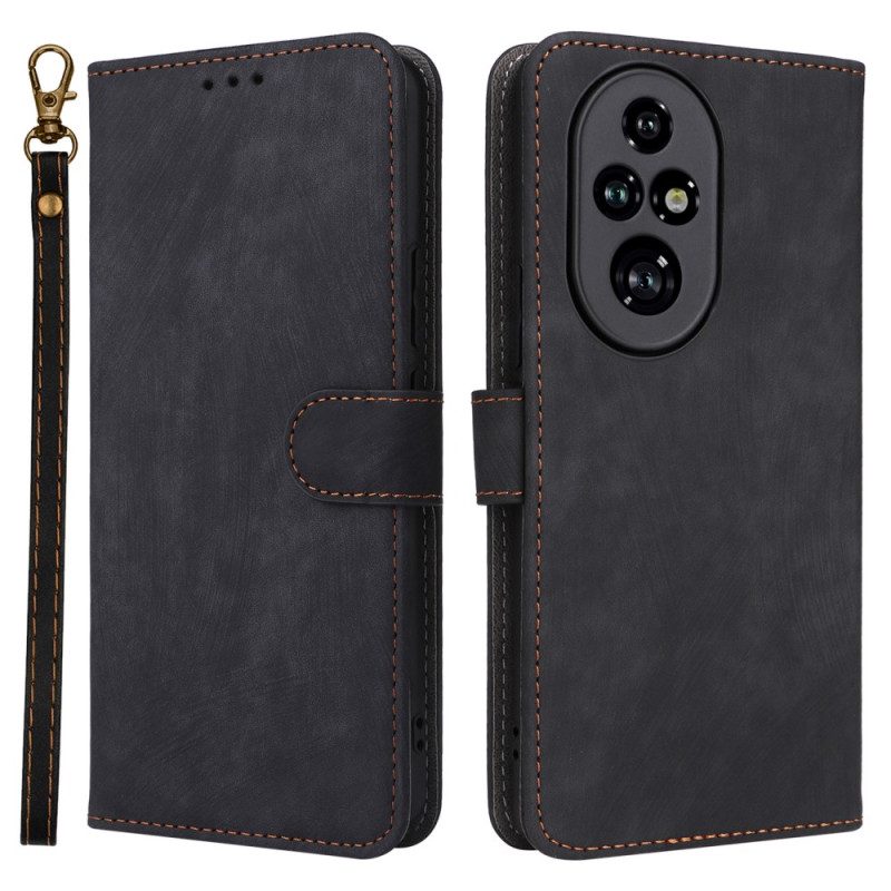 Folio-hoesje Honor 200 Pro Telefoonhoesje Rfid-bescherming Met Suède-effect