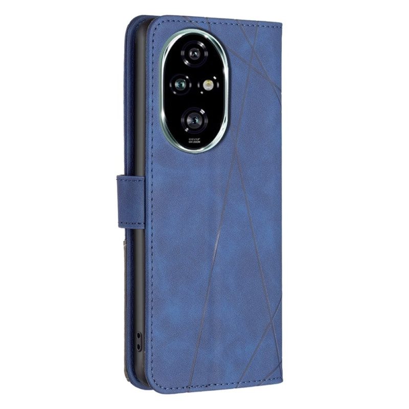 Leren Hoesje Honor 200 Pro Binfen Kleur Geometrische Opdruk