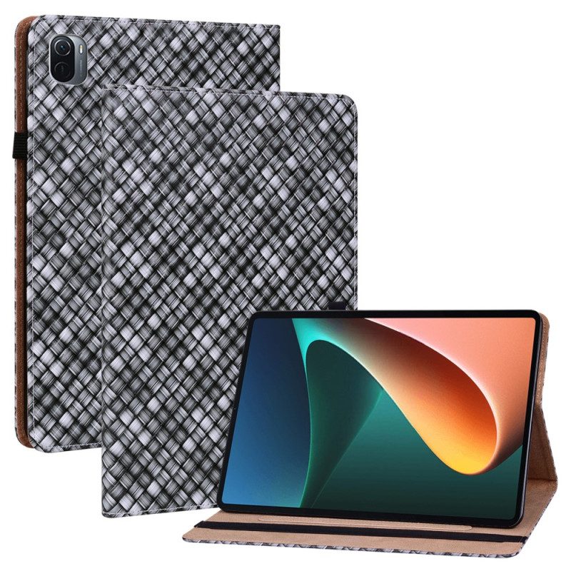 Cover voor Xiaomi Pad 5 Kunstleer Gekleurd Weefpatroon