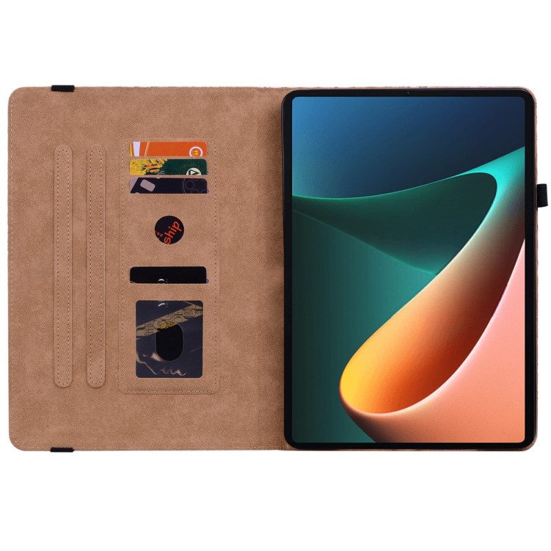 Cover voor Xiaomi Pad 5 Kunstleer Gekleurd Weefpatroon