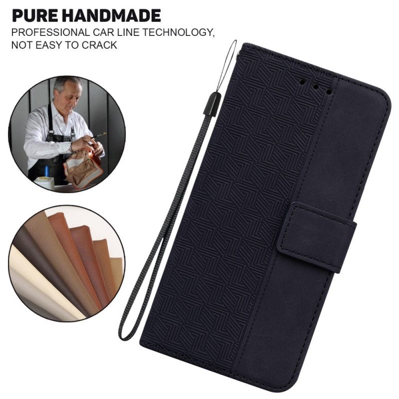 Flip Case voor Samsung Galaxy M33 5G Met Ketting Patroon Met Bandjes