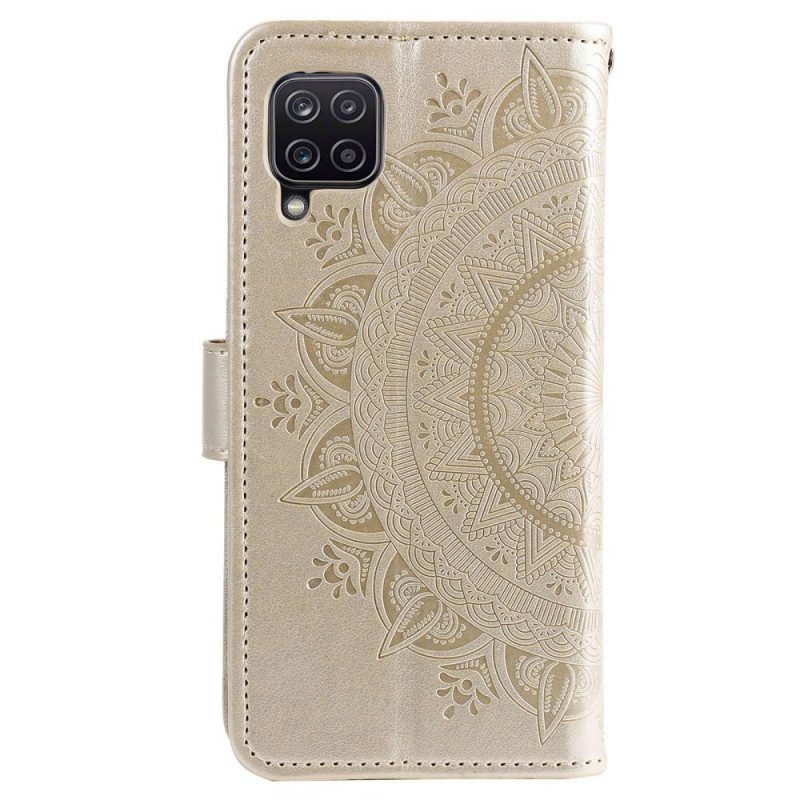 Folio-hoesje voor Samsung Galaxy M33 5G Met Ketting Strappy Zon Mandala