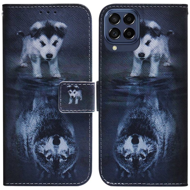 Folio-hoesje voor Samsung Galaxy M33 5G Puppy-droom