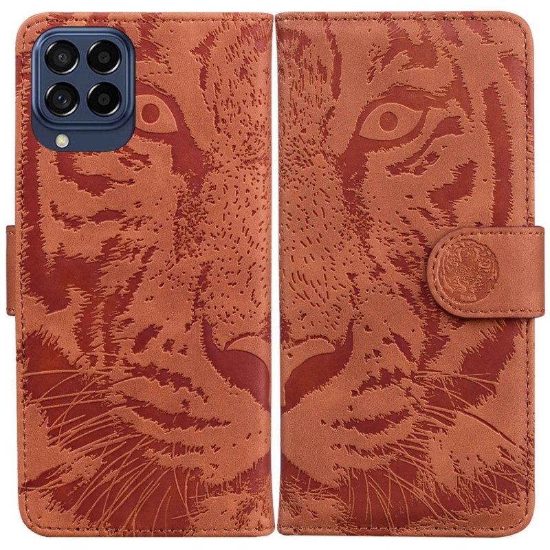 Leren Hoesje voor Samsung Galaxy M33 5G Tijger Print