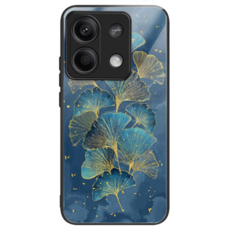 Case Hoesje Xiaomi Redmi Note 13 5g Telefoonhoesje Ginkgobladeren Van Gehard Glas