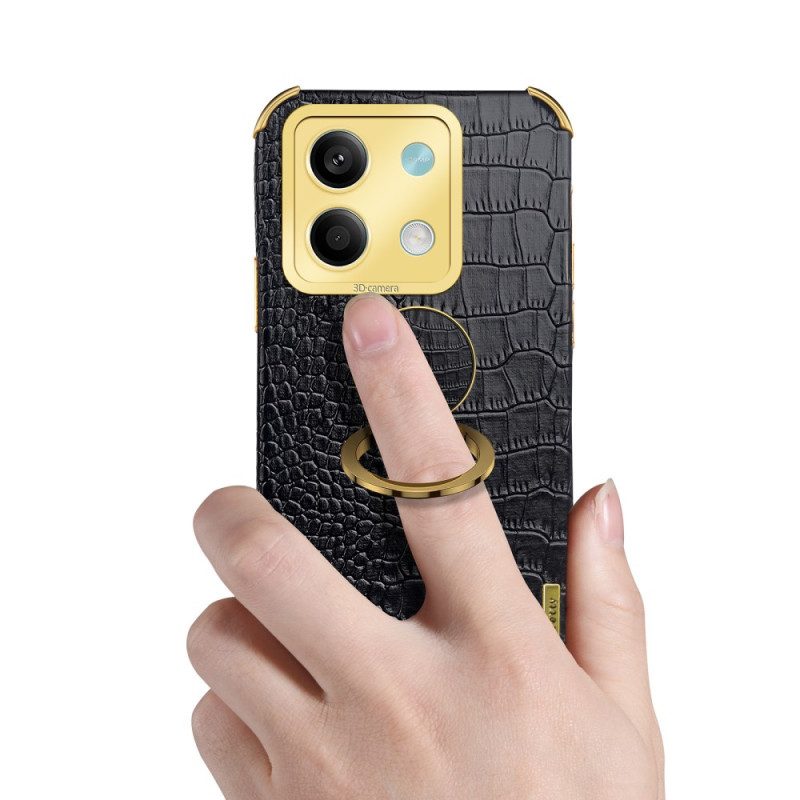 Case Hoesje Xiaomi Redmi Note 13 5g Telefoonhoesje Krokodilstijl Met Steunring