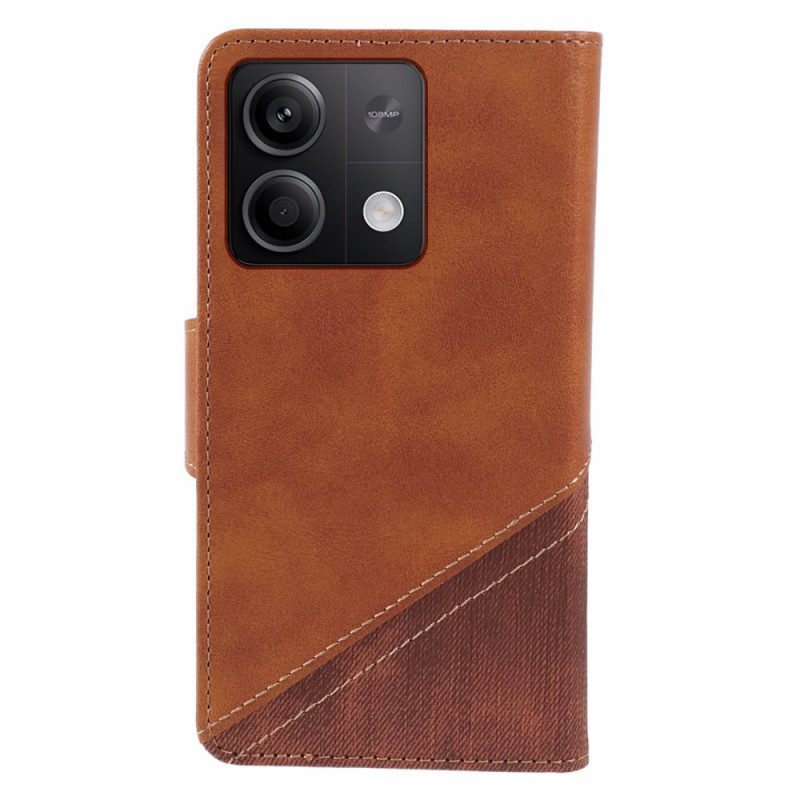 Flip Case Leren Xiaomi Redmi Note 13 5g Bi-textuur