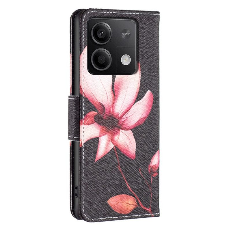 Flip Case Leren Xiaomi Redmi Note 13 5g Lotus