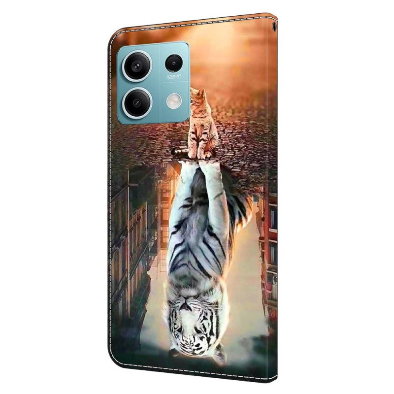 Flip Case Leren Xiaomi Redmi Note 13 5g Met 3d Kitten Dream-patroon