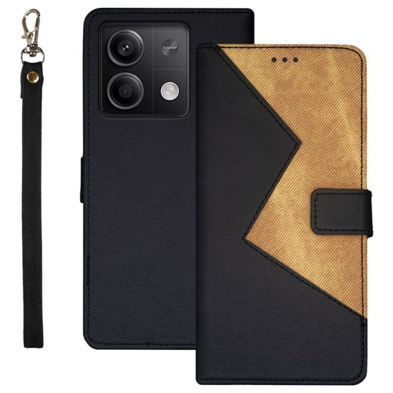 Flip Case Leren Xiaomi Redmi Note 13 5g Tweekleurige Idewei