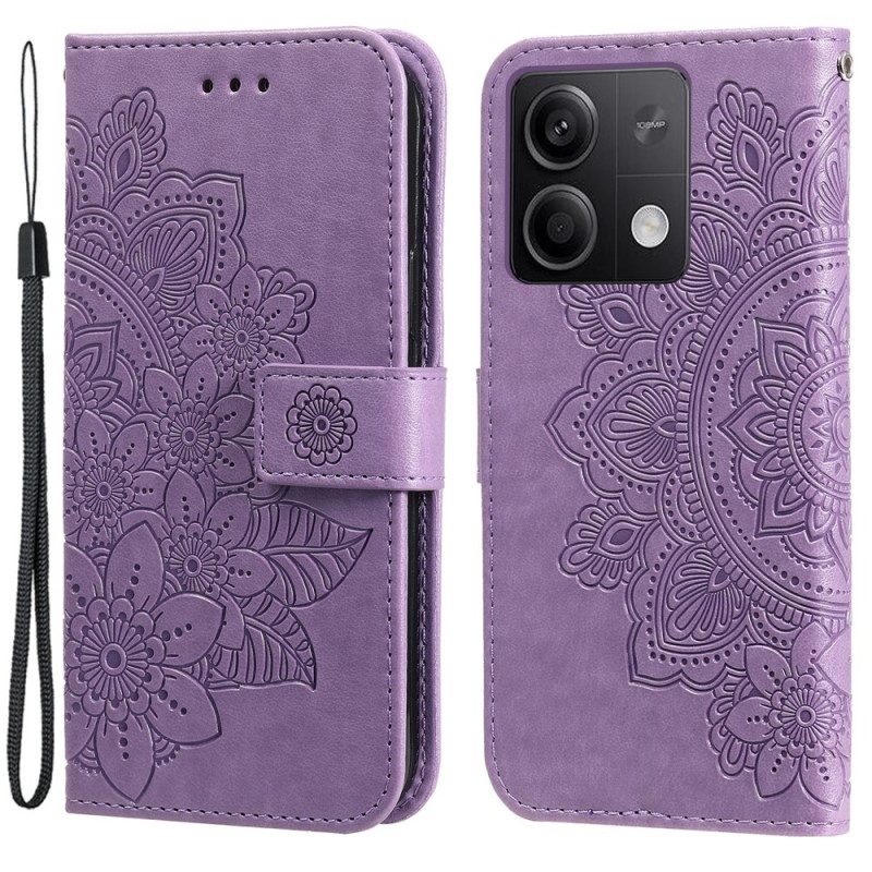 Folio-hoesje Xiaomi Redmi Note 13 5g Bloemenprint Met Riempje