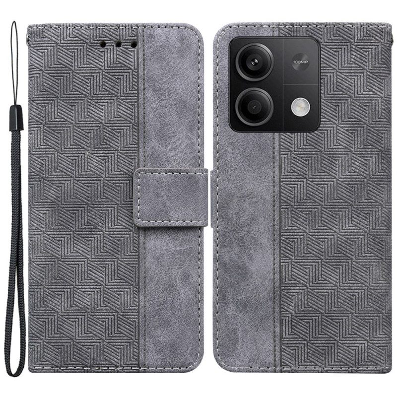 Folio-hoesje Xiaomi Redmi Note 13 5g Geweven Patroon Met Bandjes