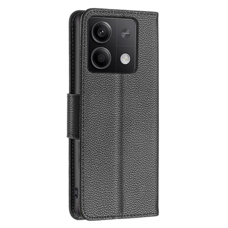 Folio-hoesje Xiaomi Redmi Note 13 5g Litchi Kunstleer Met Riem