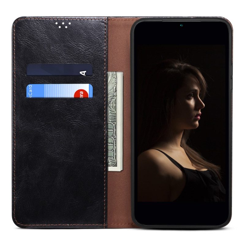 Folio-hoesje Xiaomi Redmi Note 13 5g Telefoonhoesje Gewaxt Imitatieleer