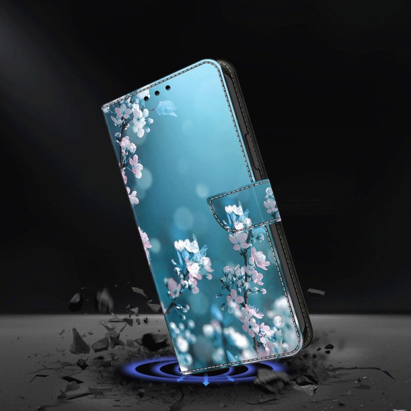 Folio-hoesje Xiaomi Redmi Note 13 5g Telefoonhoesje Pruimenbloesems