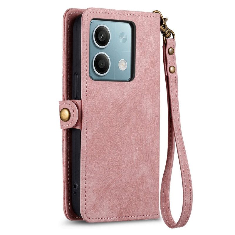 Folio-hoesje Xiaomi Redmi Note 13 5g Telefoonhoesje Retro-effect Met Riem