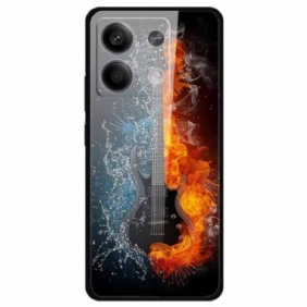 Hoesje Voor Xiaomi Redmi Note 13 5g Gitaar Van Gehard Glas Van Ijs En Vuur