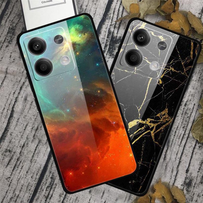 Hoesje Xiaomi Redmi Note 13 5g Gekleurd Hemels Gehard Glas Bescherming Hoesje