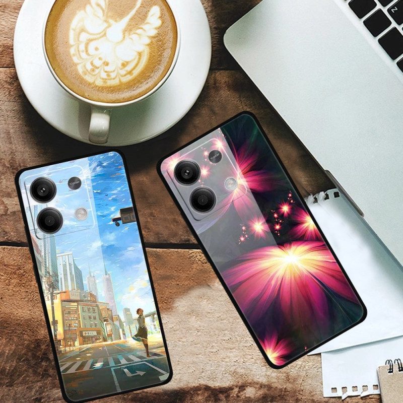 Hoesje Xiaomi Redmi Note 13 5g Gekleurd Hemels Gehard Glas Bescherming Hoesje