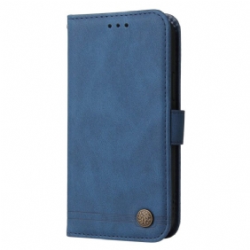 Leren Hoesje Voor Xiaomi Redmi Note 13 5g Decoratieve Riemklinknagel