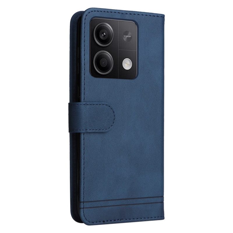 Leren Hoesje Voor Xiaomi Redmi Note 13 5g Decoratieve Riemklinknagel