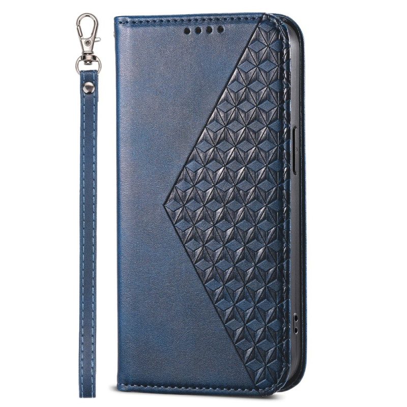 Leren Hoesje Voor Xiaomi Redmi Note 13 5g Diamantontwerp Met Bandjes