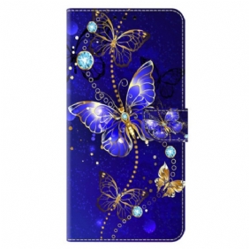 Leren Hoesje Voor Xiaomi Redmi Note 13 5g Diamantvlinders