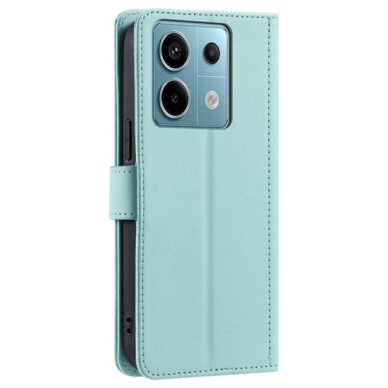 Leren Hoesje Voor Xiaomi Redmi Note 13 5g Gewatteerde Schouderriem